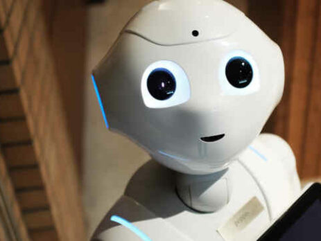 A white robot with human features