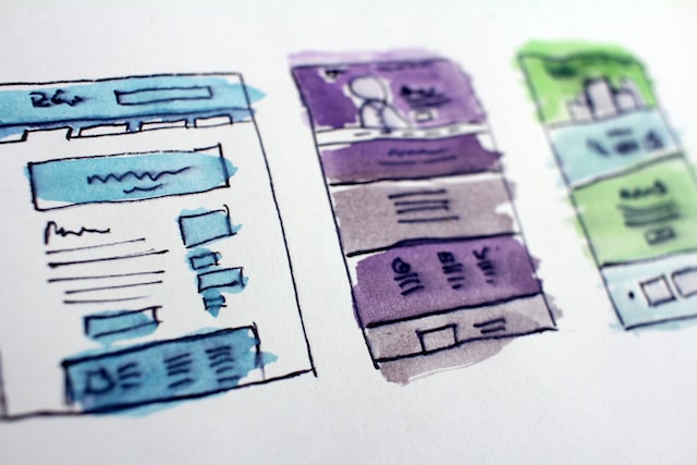 A sketch of website design. 