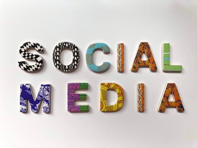 The words social media in large print.