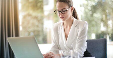 Woman working on her computer