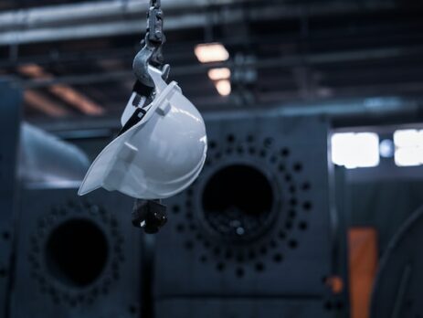 Hard hat in factory