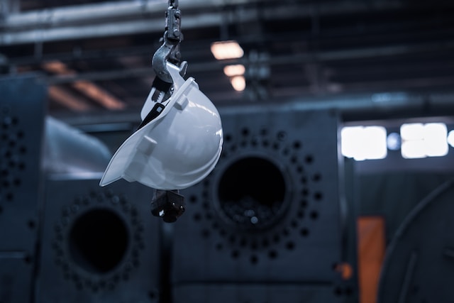 Hard hat in factory