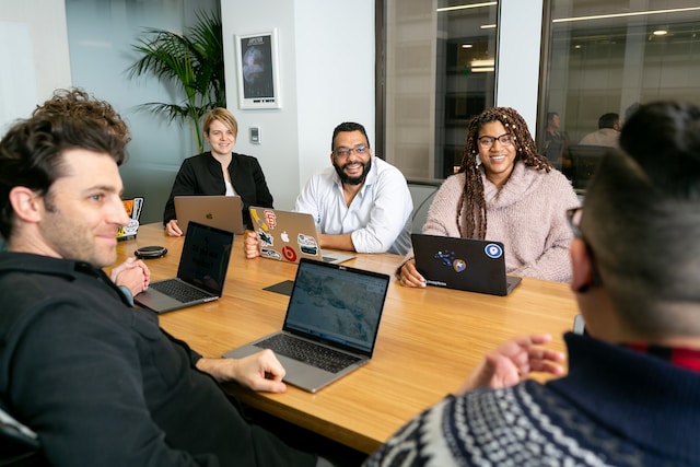 group of people in board room meeting