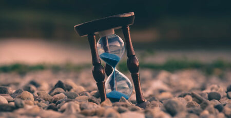 Hourglass in the sand.