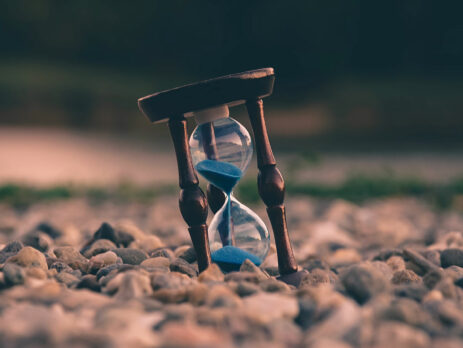 Hourglass in the sand.