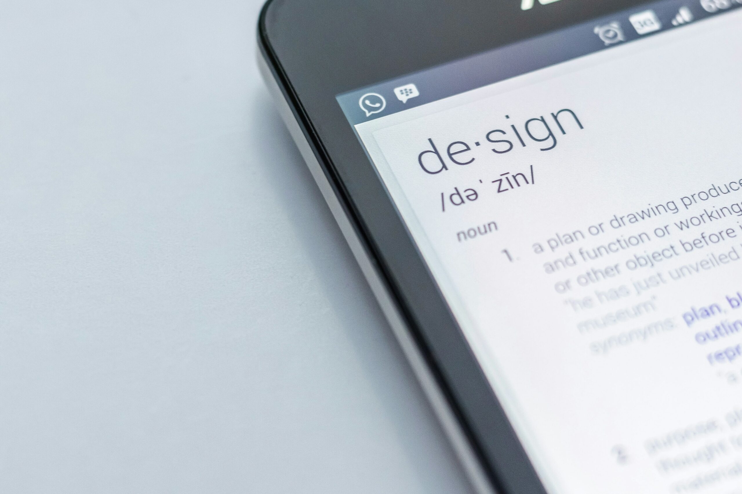 A smart device showing the meaning of design