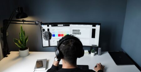 Designer sitting in front of a computer