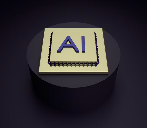 A spiral notebook with the word AI on it