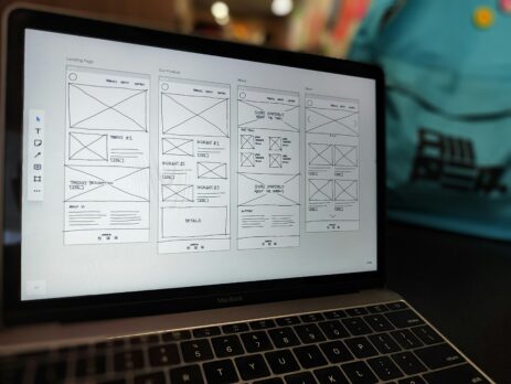 Computer screen with the structure of some pages